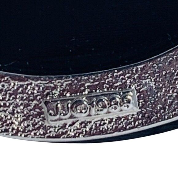 VTG JJ 1988 Black Onyx Glass Panther Brooch 2" Whimsical Figural Brooch Girlcore - Picture 7 of 8